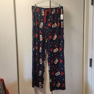 Miller Lite Men's Christmas Pajama Pants Fleece Drawstring XL Nwt Beer Holiday